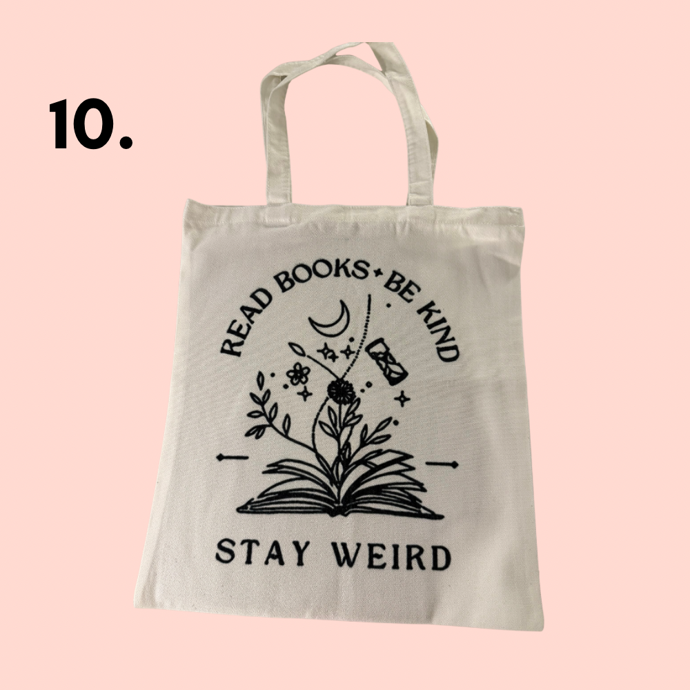 Bookish Canvas Tote Bag - Choice of Designs