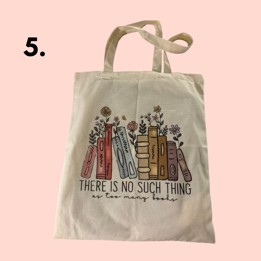 Bookish Canvas Tote Bag - Choice of Designs