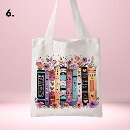 Bookish Canvas Tote Bag - Choice of Designs