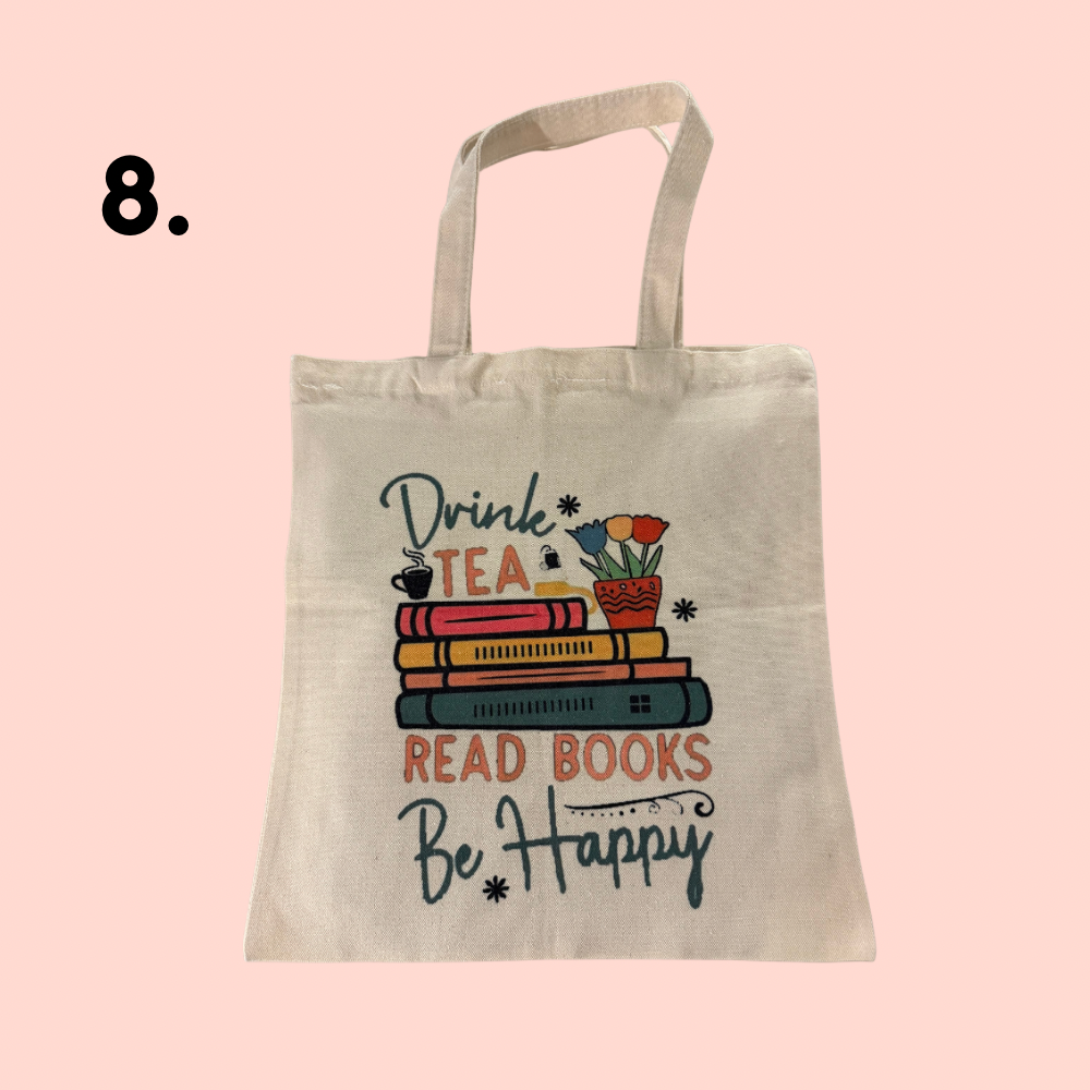 Bookish Canvas Tote Bag - Choice of Designs